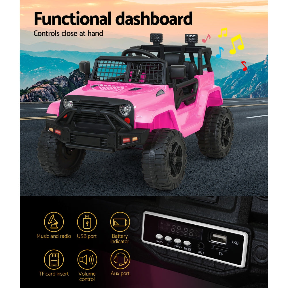 Rigo 12V Kids Electric Ride-On Jeep Pink
