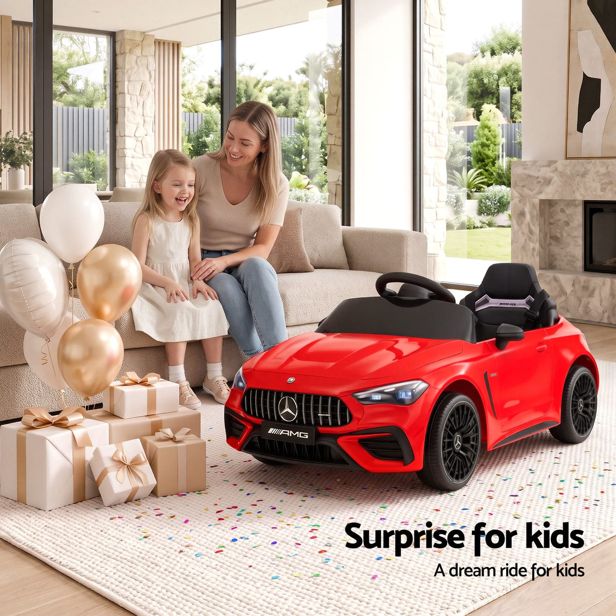 Mercedes-Benz AMGC63 Kids Ride On Electric Car 12V Red