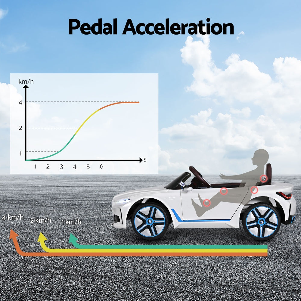 BMW I4 Kids Ride On Car 12V Electric Remote Control White