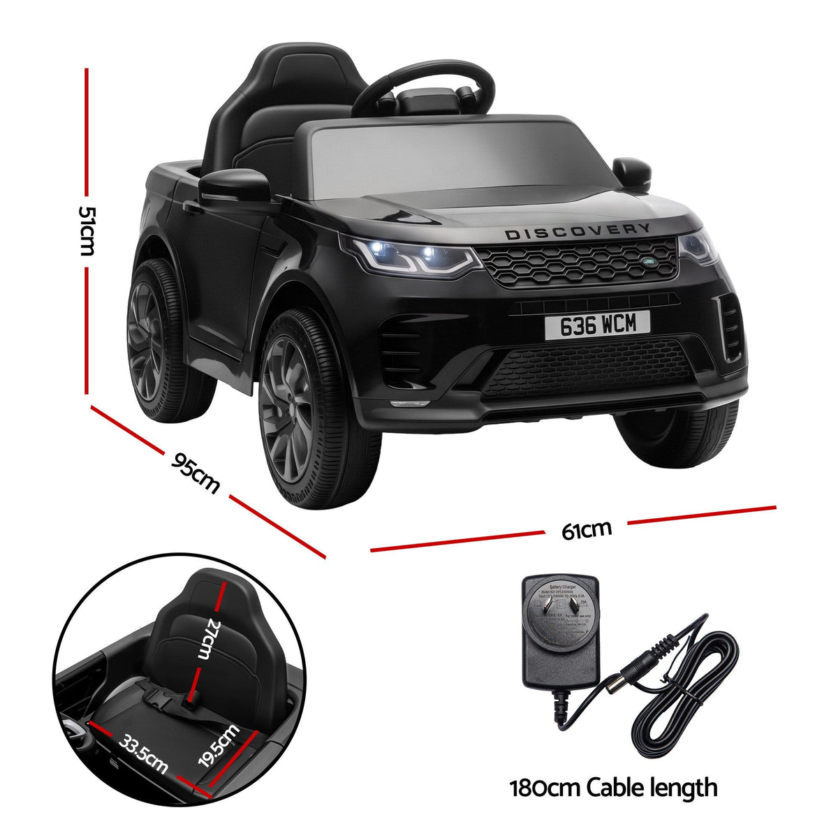 Land Rover Kids Ride On Car 12V Electric Remote Control Black