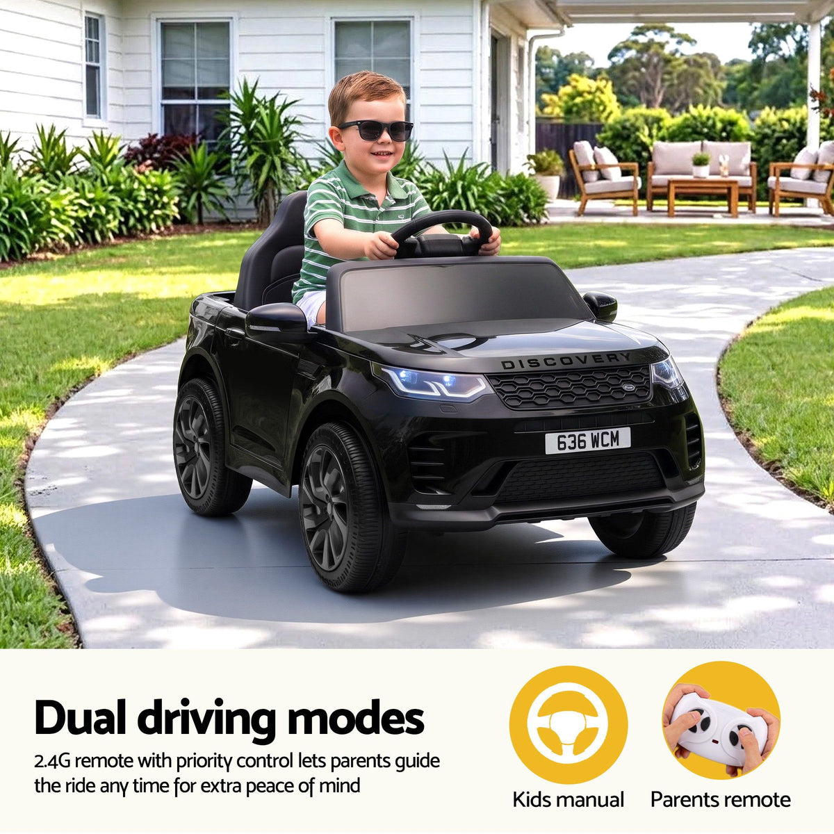 Land Rover Kids Ride On Car 12V Electric Remote Control Black