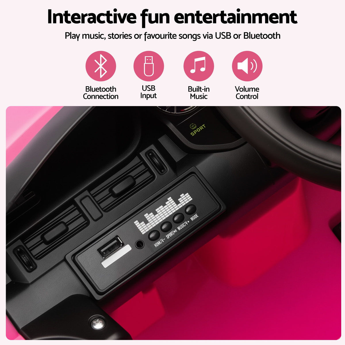 Land Rover Kids Ride On Car 12V Electric Remote Control Pink