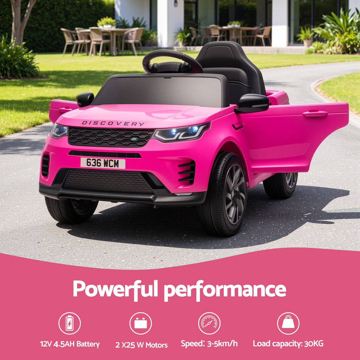 Land Rover Kids Ride On Car 12V Electric Remote Control Pink