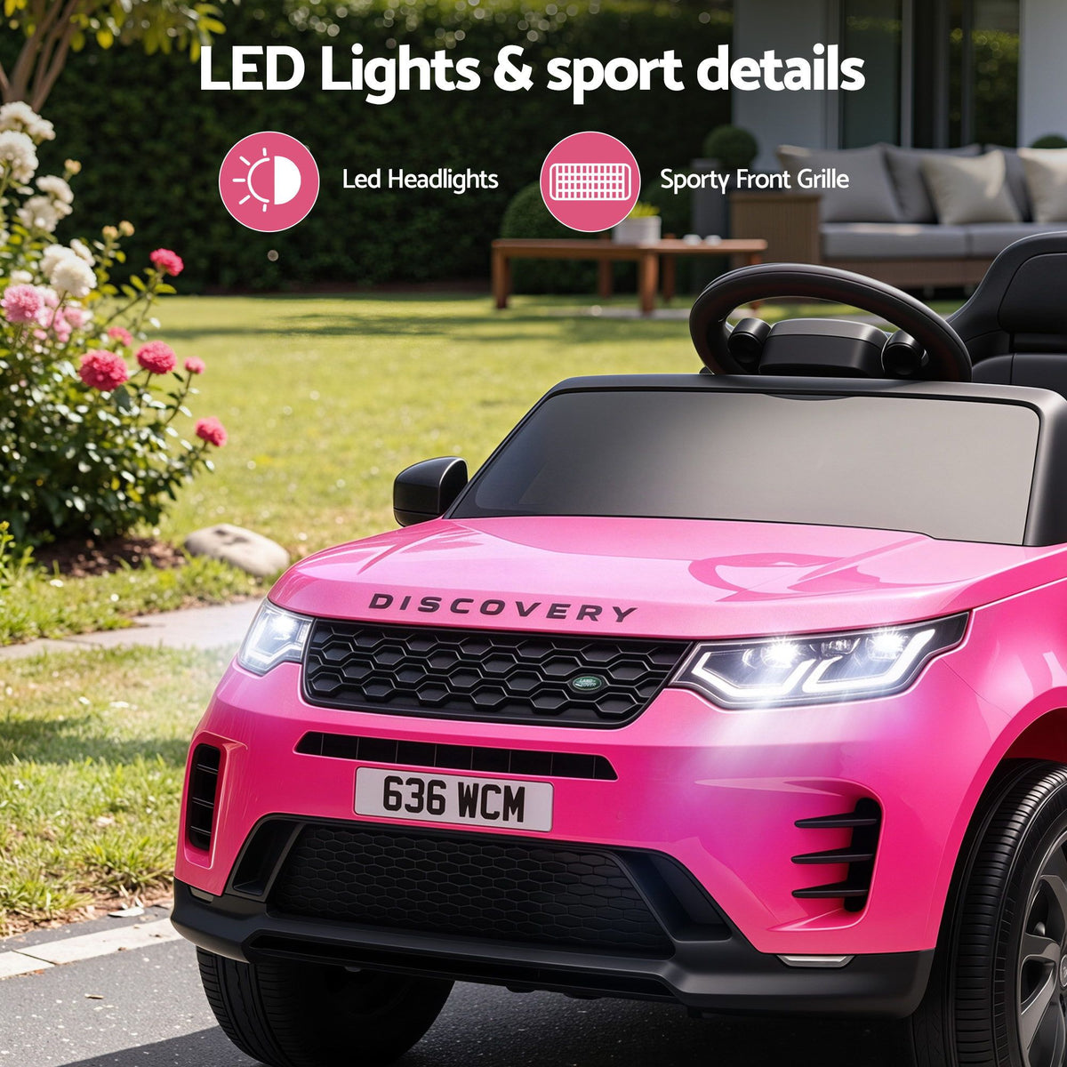 Land Rover Kids Ride On Car 12V Electric Remote Control Pink