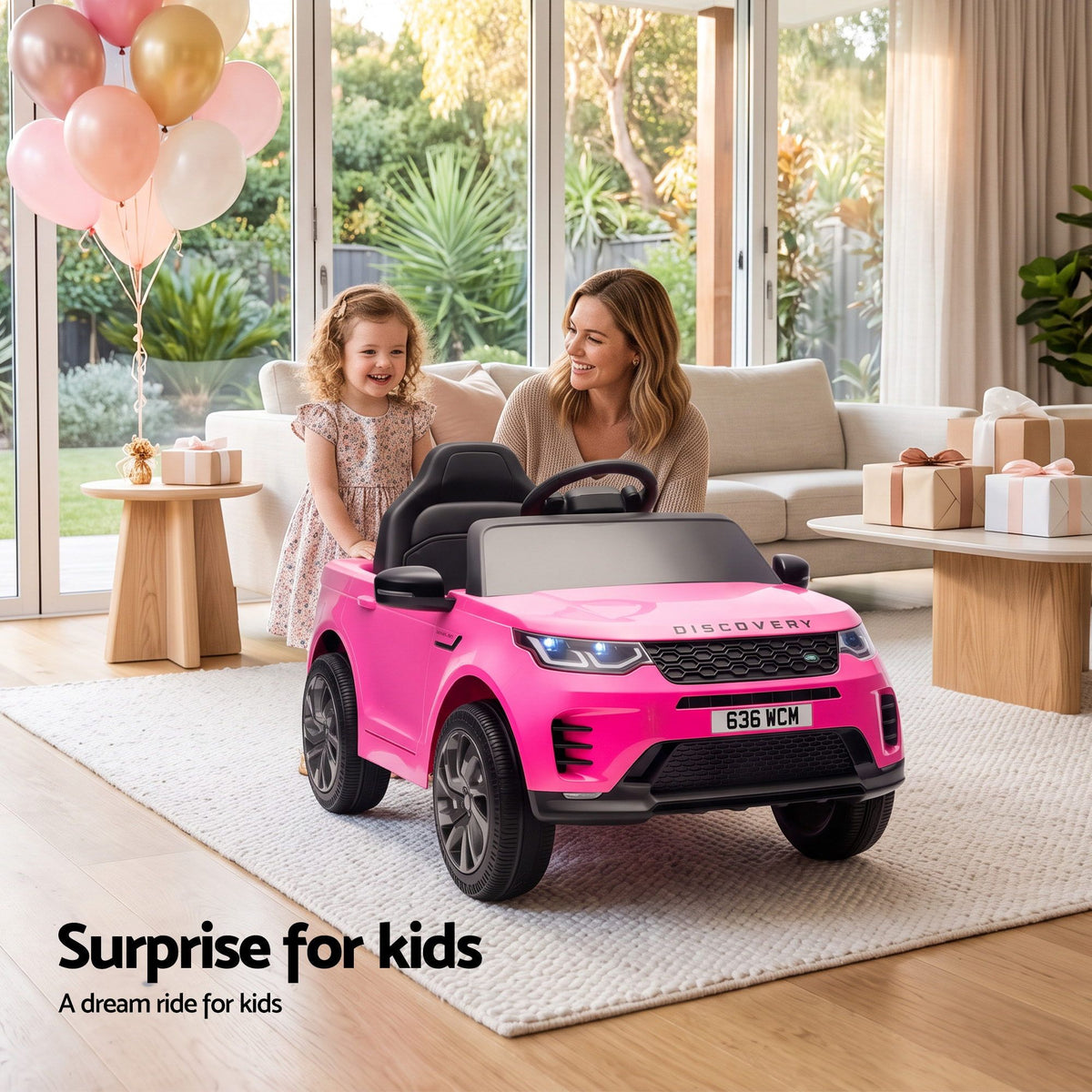 Land Rover Kids Ride On Car 12V Electric Remote Control Pink