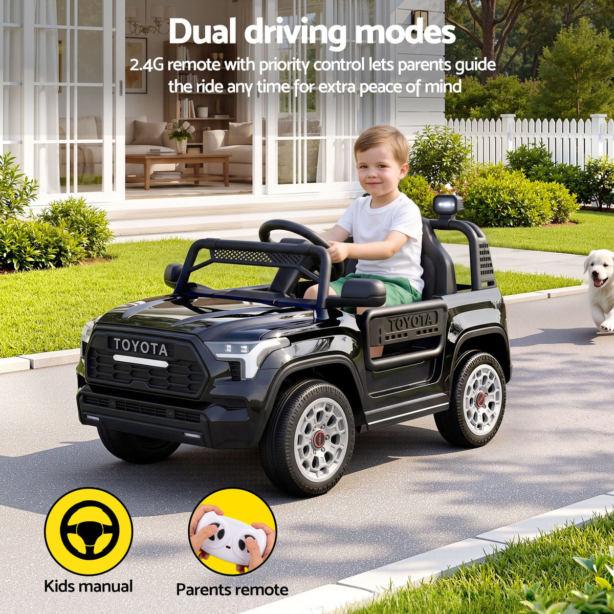 Toyota Sequoia TRD Pro Kids Ride On Car 12V Remote Control Black