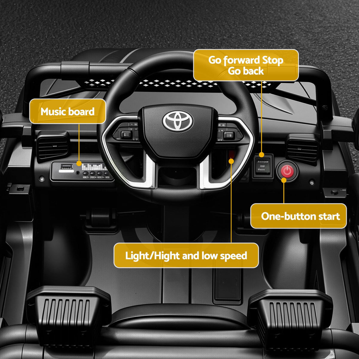 Toyota Sequoia TRD Pro Kids Ride On Car 12V Remote Control Black
