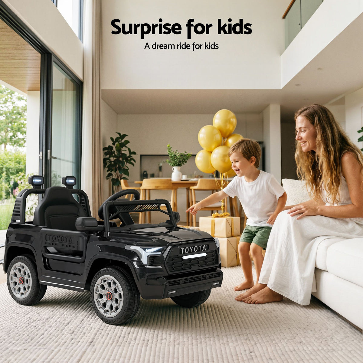 Toyota Sequoia TRD Pro Kids Ride On Car 12V Remote Control Black