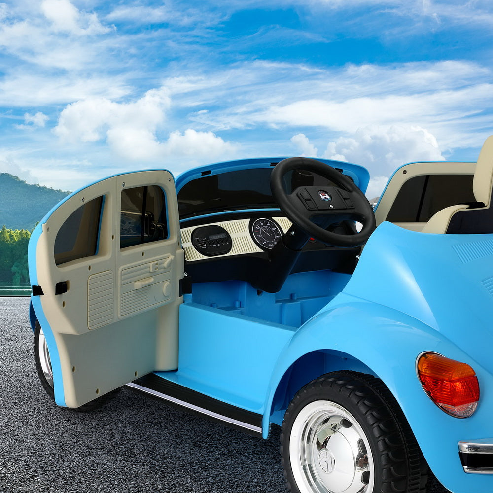 Kids Ride On Car Licensed Volkswagen Beetle Electric Toys Horn Remote 6V Blue