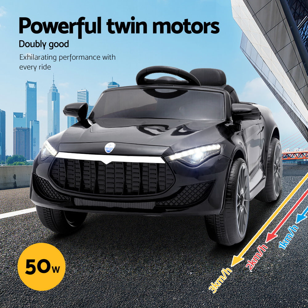 Rigo 12V Kids Electric Ride-On Car Black Remote Control Music