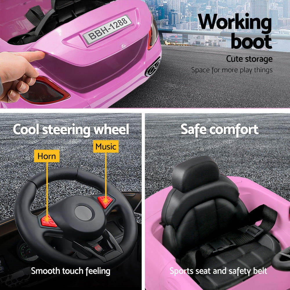 Rigo Kids 12V Electric Ride On Car Pink Remote Control