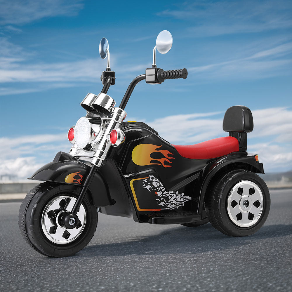 Rigo Kids Ride On Car Motorcycle Motorbike Electric Toys Horn Music 6V Black