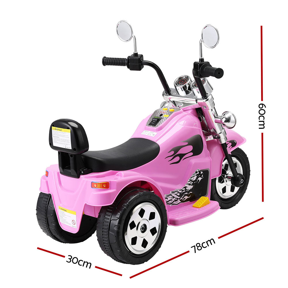 Rigo Kids Ride On Car Motorcycle Motorbike Electric Toys Horn Music 6V Pink
