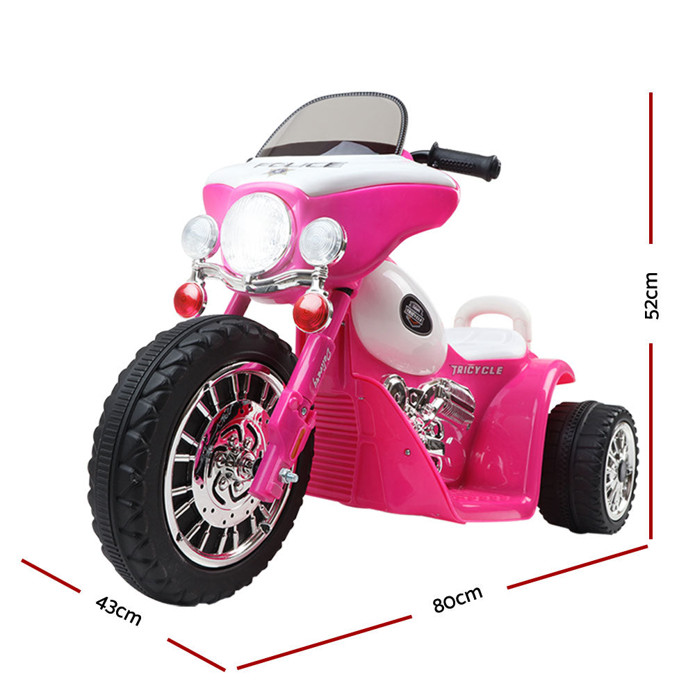 Rigo Kids 6V Electric Ride-On Police Motorcycle Pink