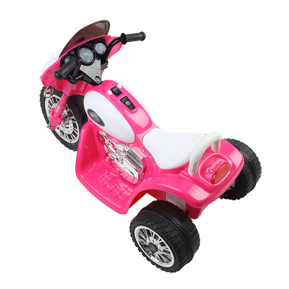 Rigo Kids 6V Electric Ride-On Police Motorcycle Pink