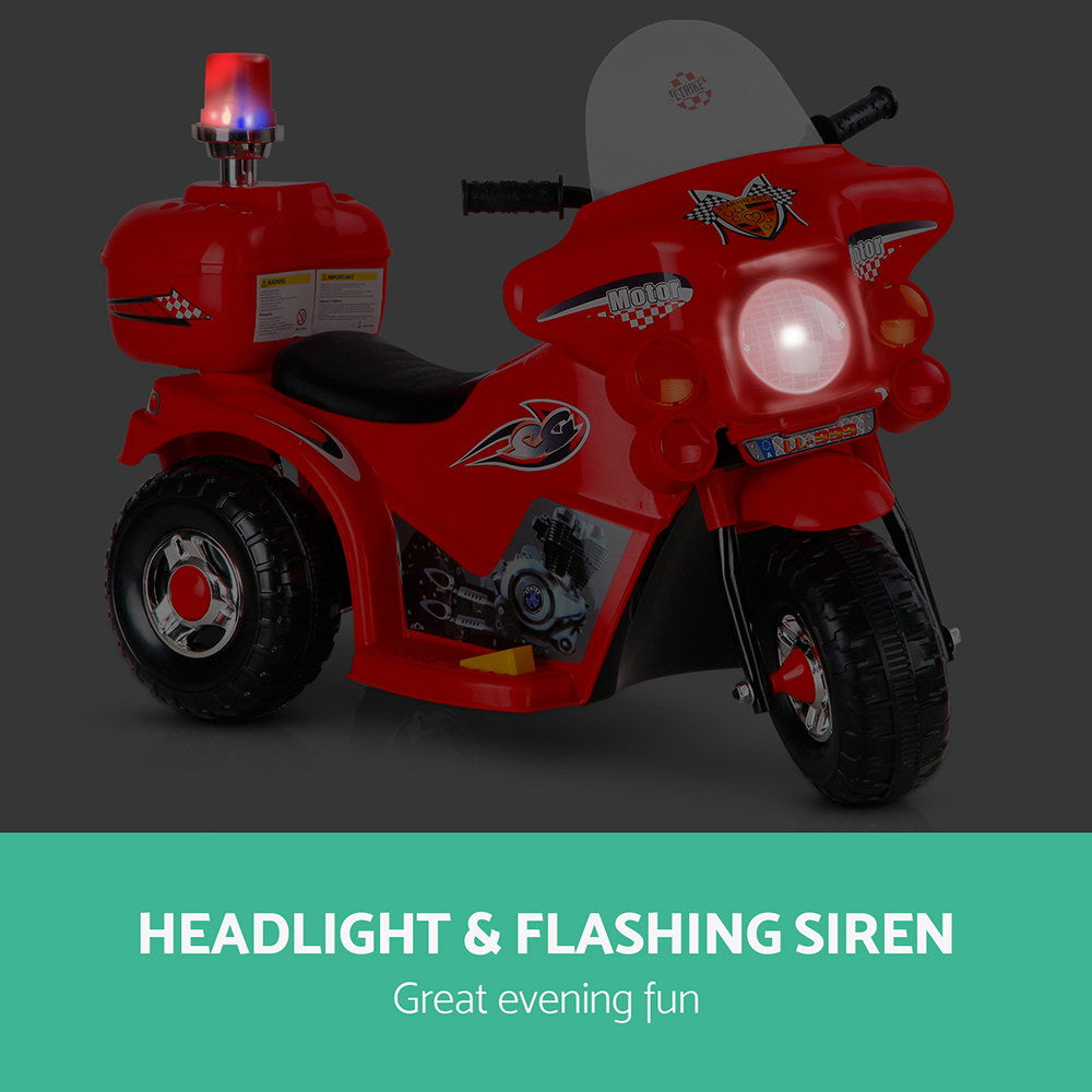 Rigo Kids Electric Police Motorcycle 6V Red