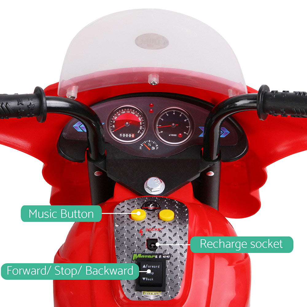 Rigo Kids Electric Police Motorcycle 6V Red