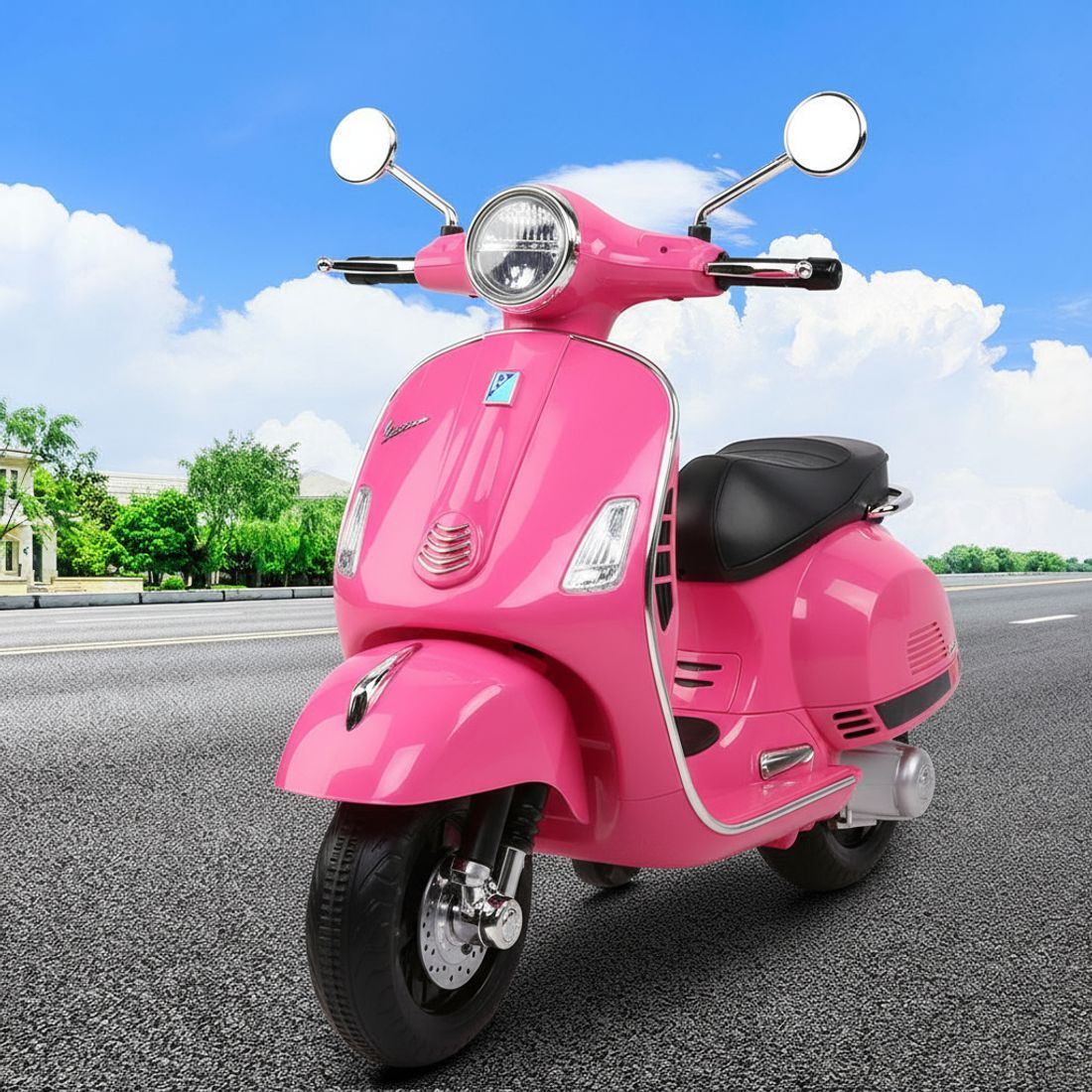 Vespa GTS Kids Electric Ride On Motorbike Pink