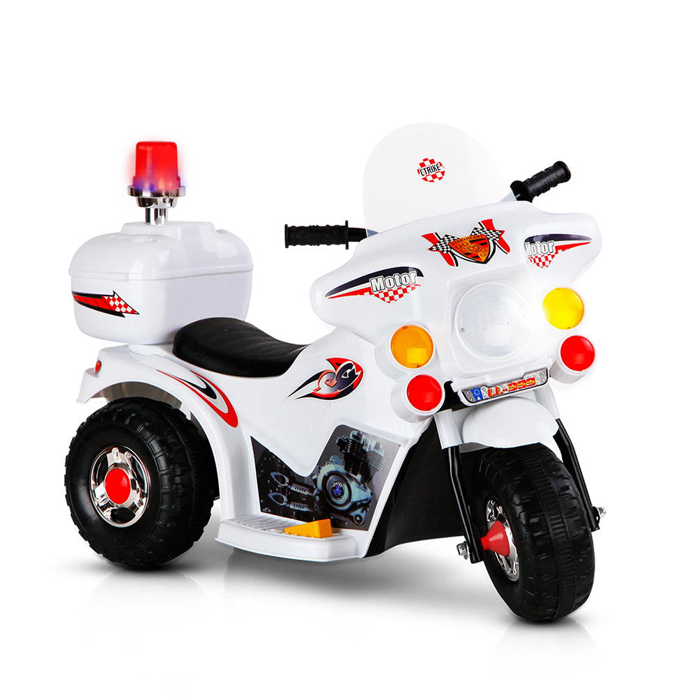 Rigo Kids 6V Electric Police Motorcycle Ride-On White