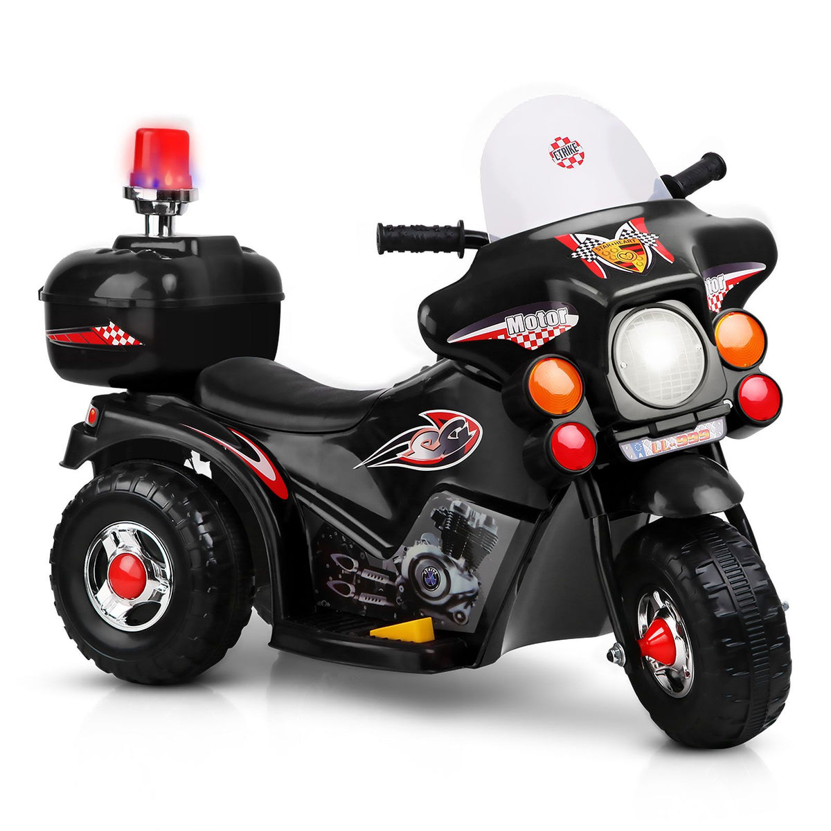 Rigo Kids Electric Ride On Police Motorcycle 6V Black