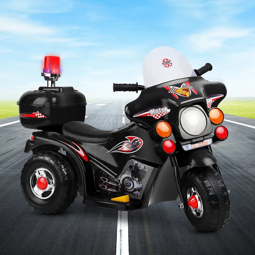 Rigo Kids Electric Ride On Police Motorcycle 6V Black