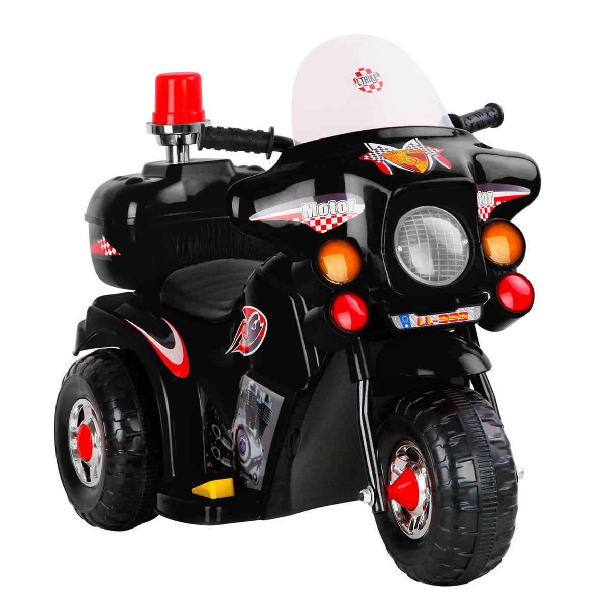 Rigo Kids Electric Ride On Police Motorcycle 6V Black