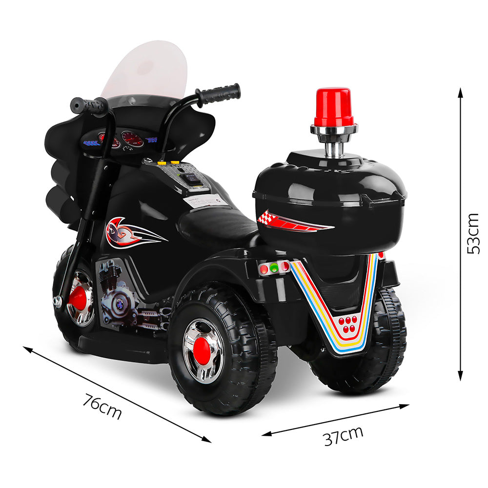 Rigo Kids 6V Electric Police Motorcycle Black