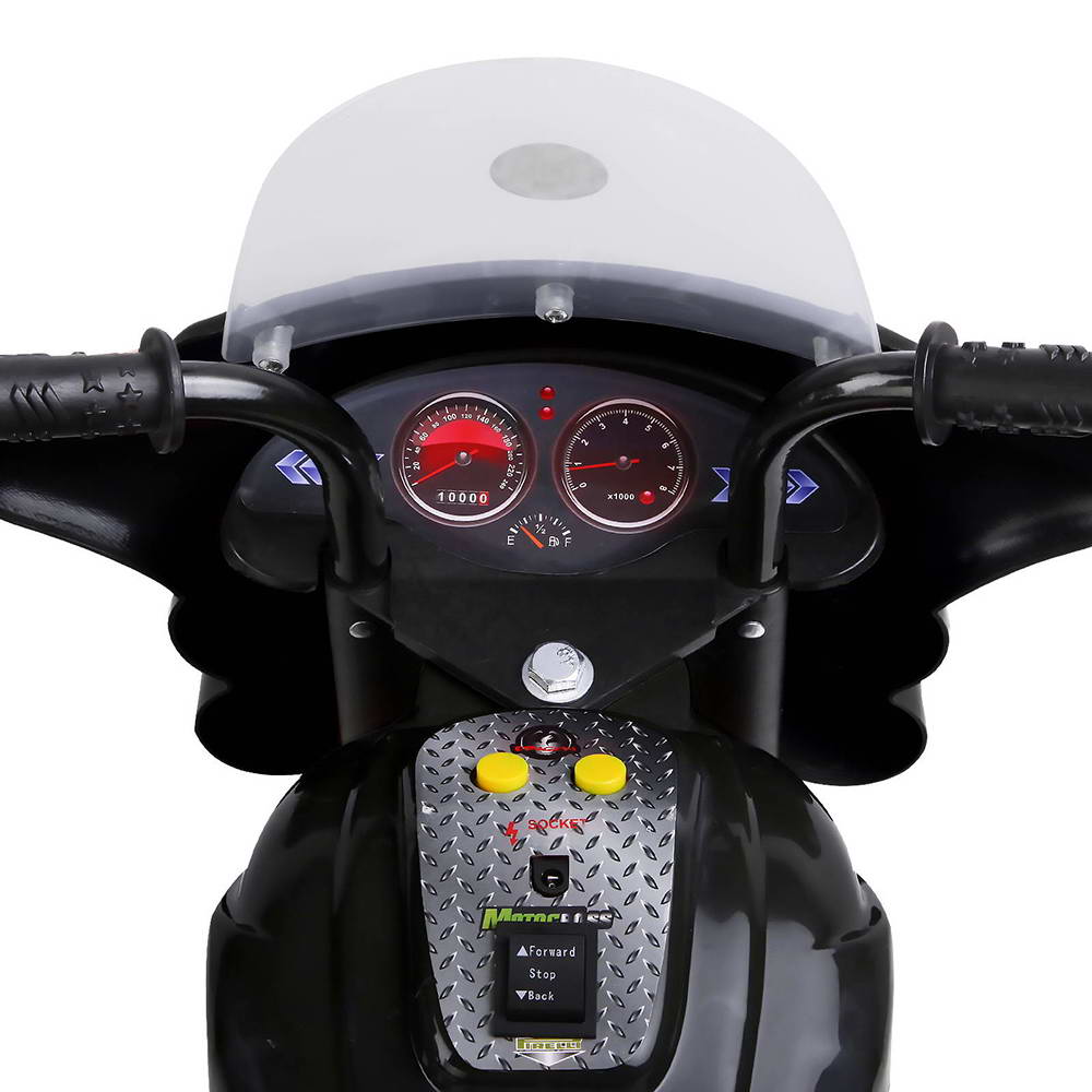 Rigo Kids 6V Electric Police Motorcycle Black