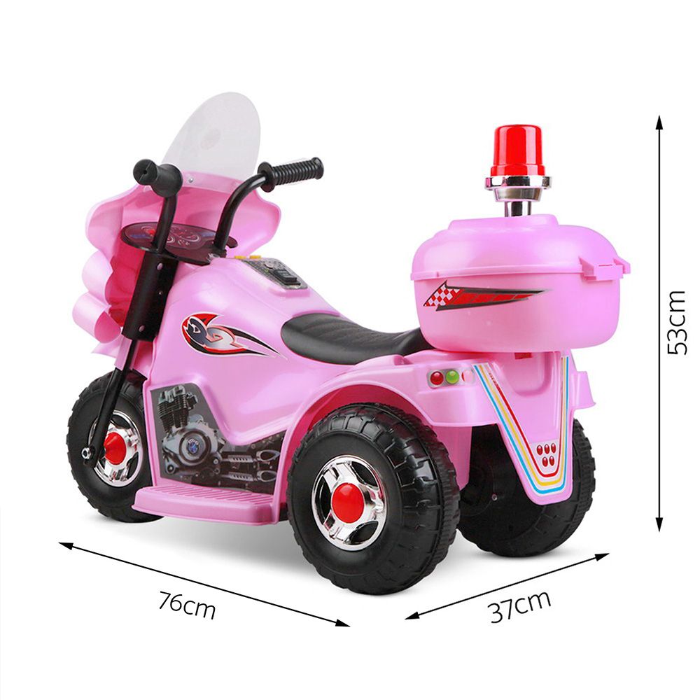Rigo Kids Electric Police Motorbike Ride On 6V Pink