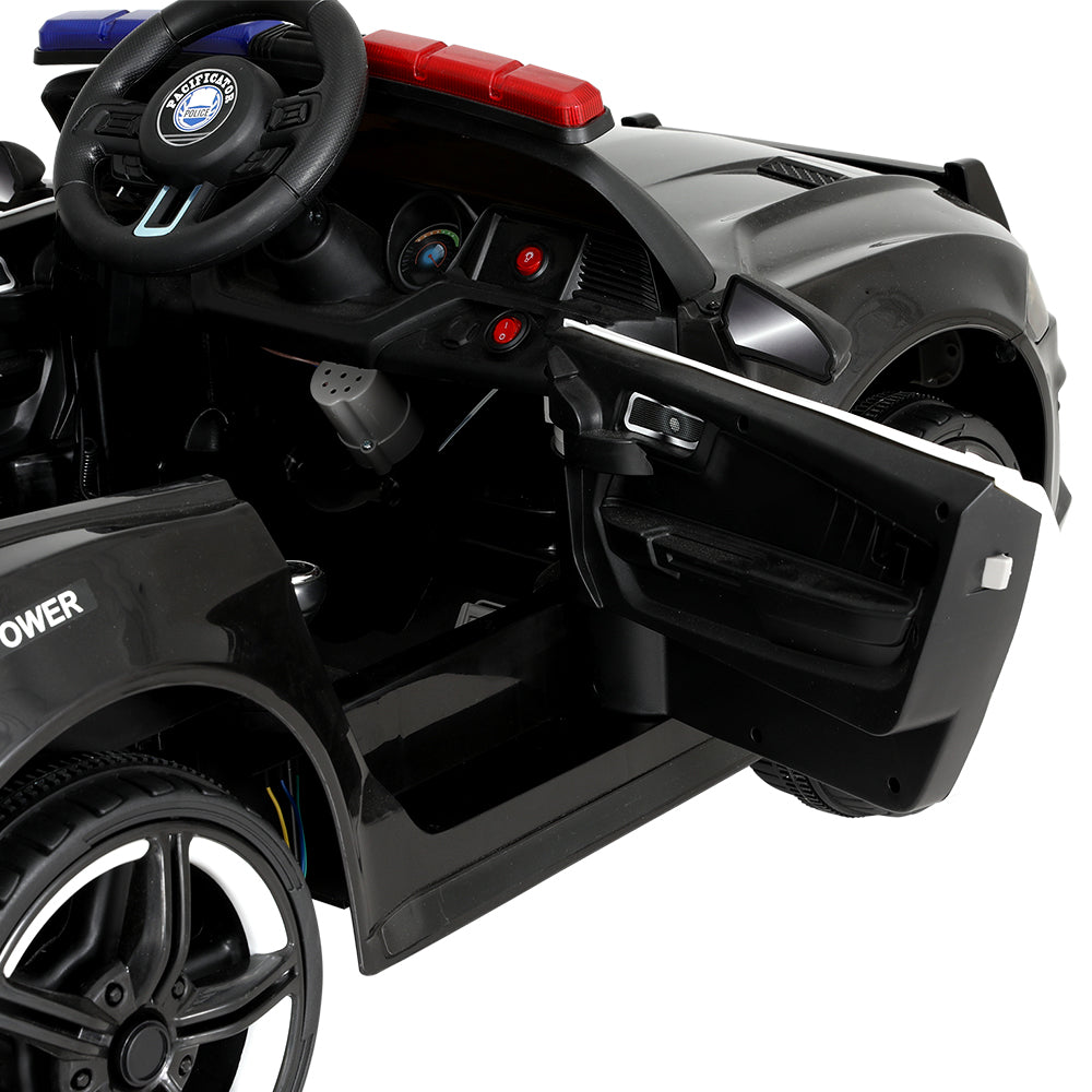 Rigo 12V Kids Ride-On Police Car Electric Black