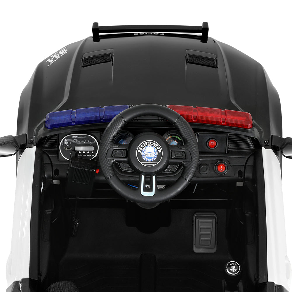 Rigo 12V Kids Ride-On Police Car Electric Black