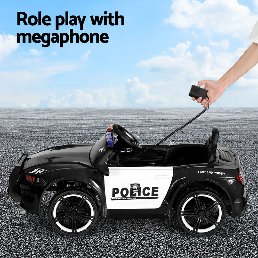 Rigo 12V Kids Ride-On Police Car Electric Black