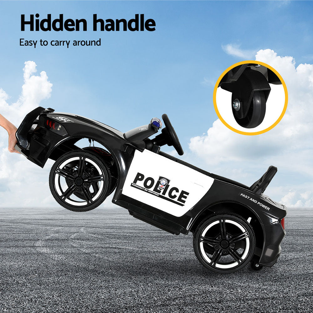 Rigo 12V Kids Ride-On Police Car Electric Black