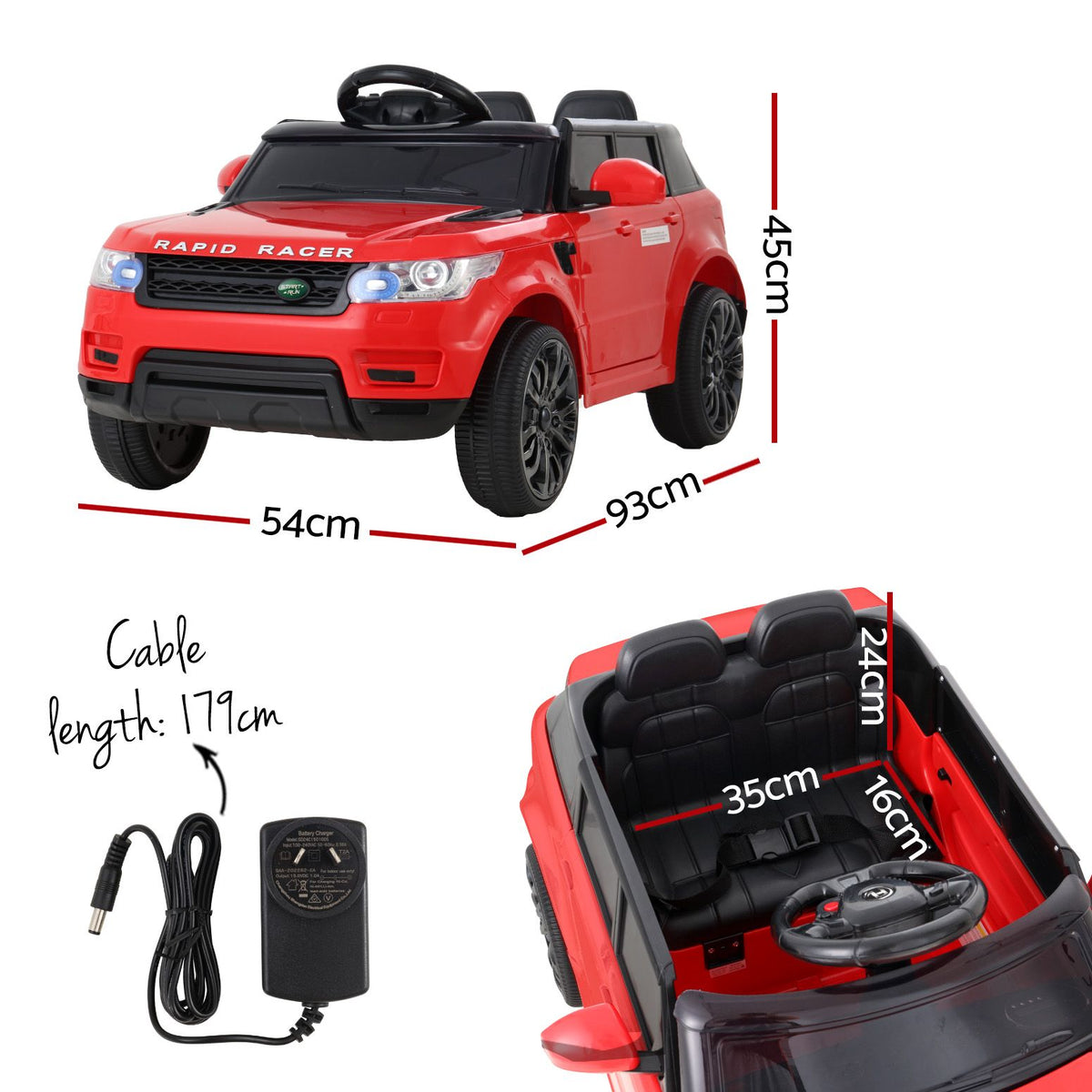 Rigo Kids Electric Ride On Car SUV Remote Red