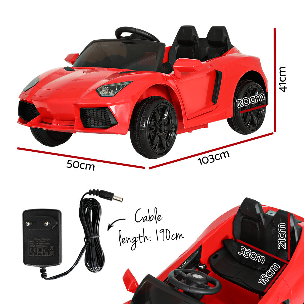Rigo Kids 12V Electric Ride-On Car Ferrari-Inspired Red