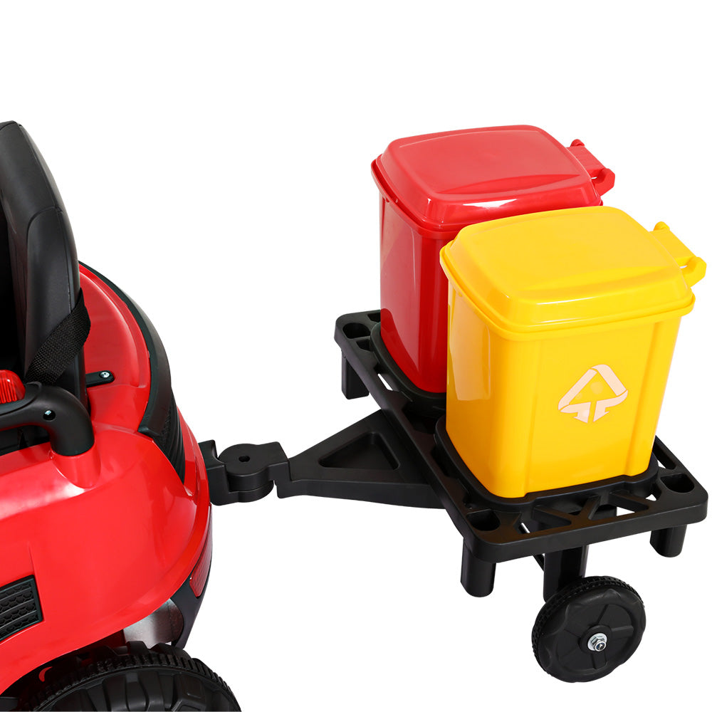 Rigo 12V Kids Ride-On Street Sweeper Truck Remote Red