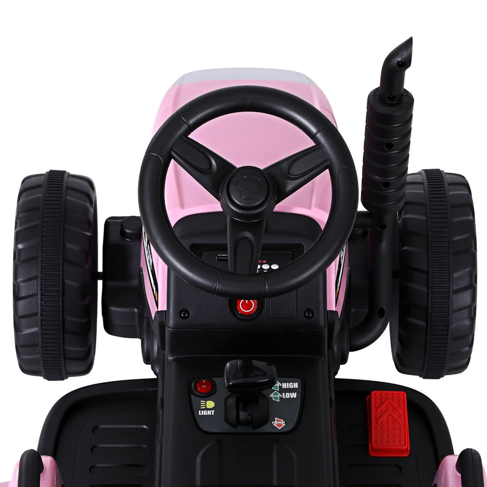 Rigo 12V Kids Electric Ride-On Tractor Pink
