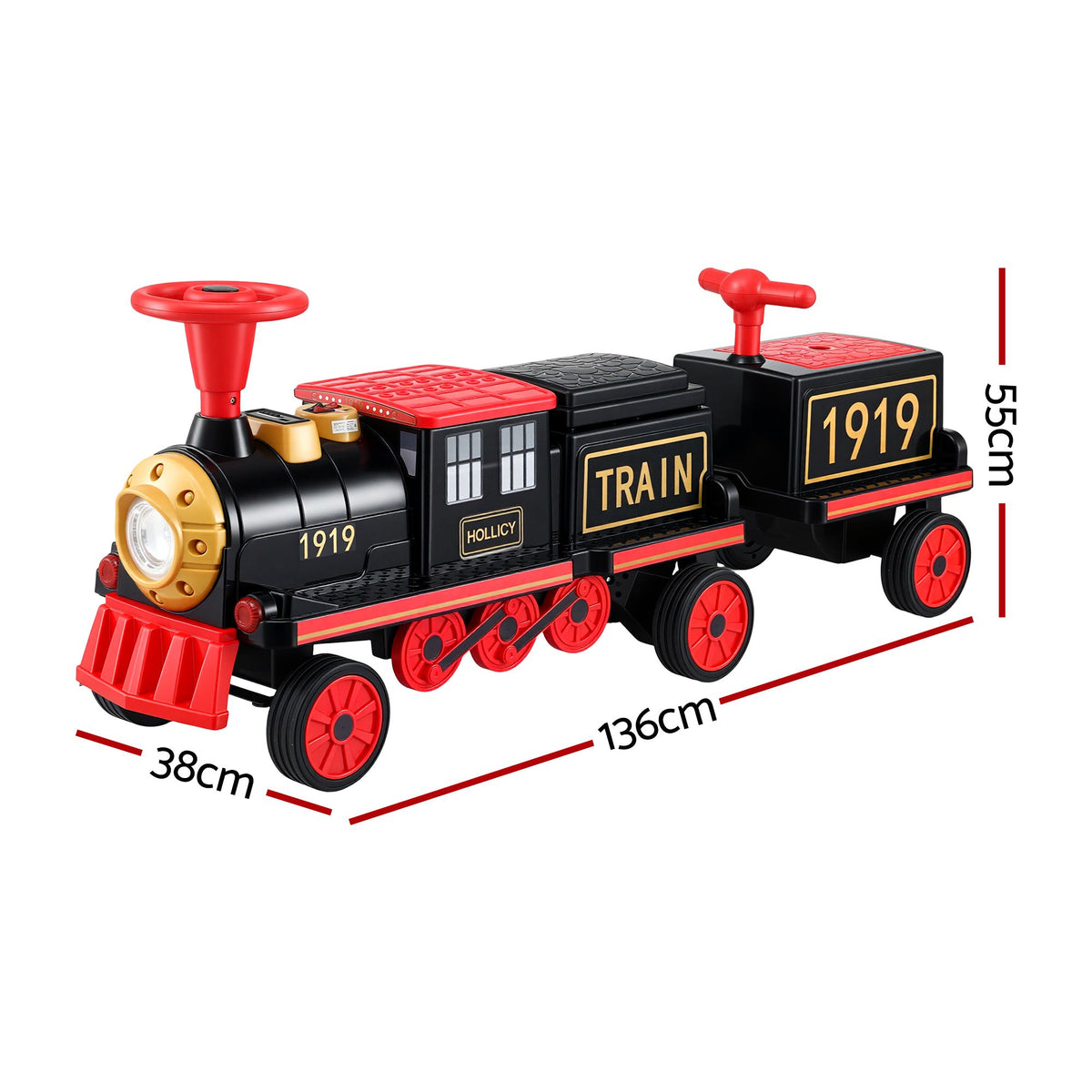 Rigo Kids 12V Ride On Train 2 Seater Electric Toy 136cm