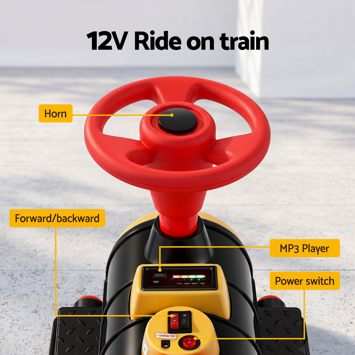 Rigo Kids 12V Ride On Train 2 Seater Electric Toy 136cm