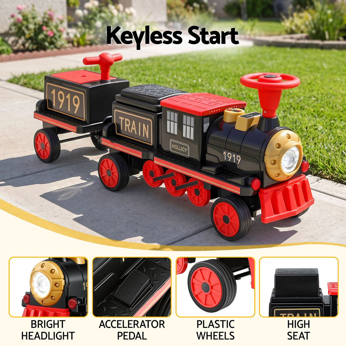 Rigo Kids 12V Ride On Train 2 Seater Electric Toy 136cm