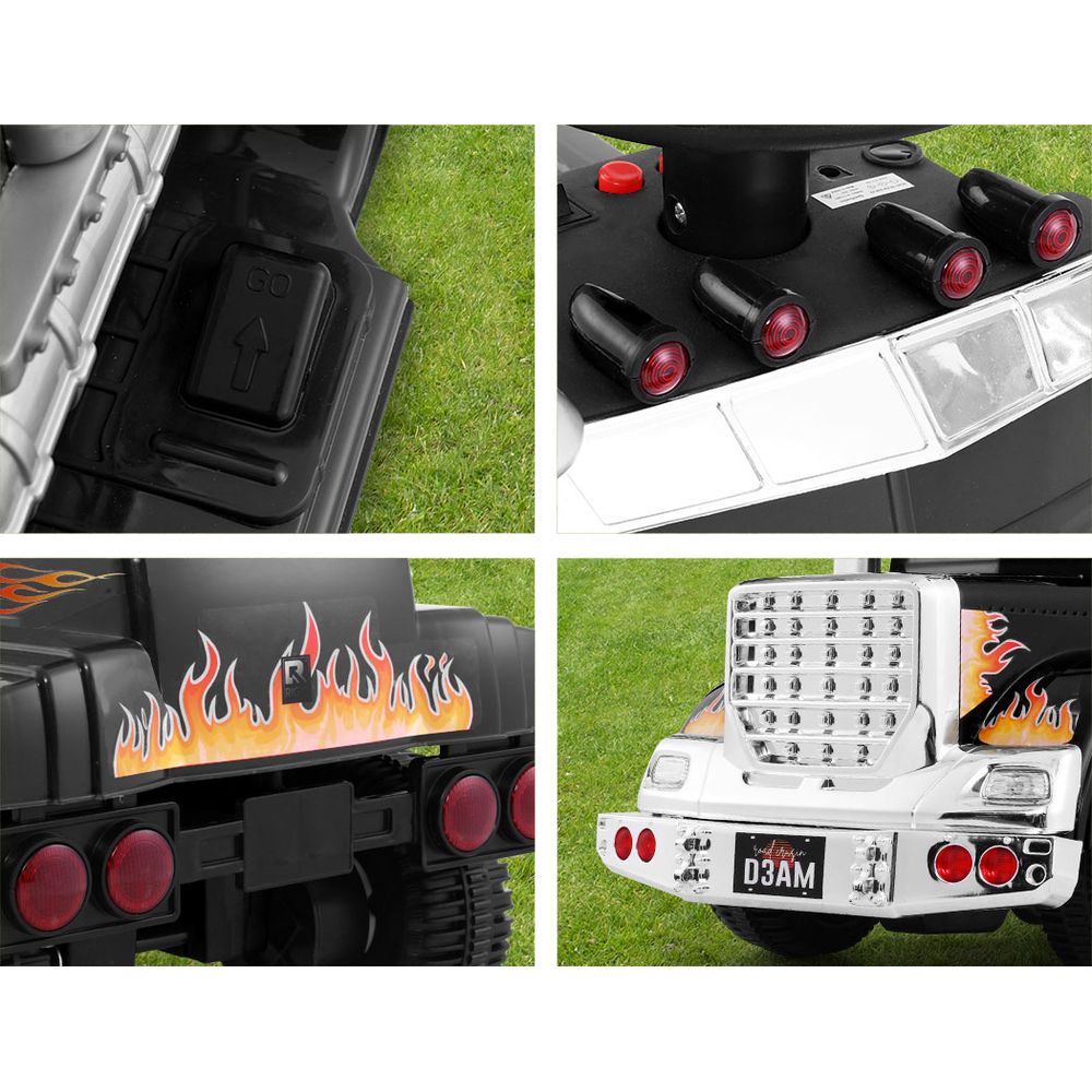 Rigo 6V Kids Electric Ride-On Truck Black & White