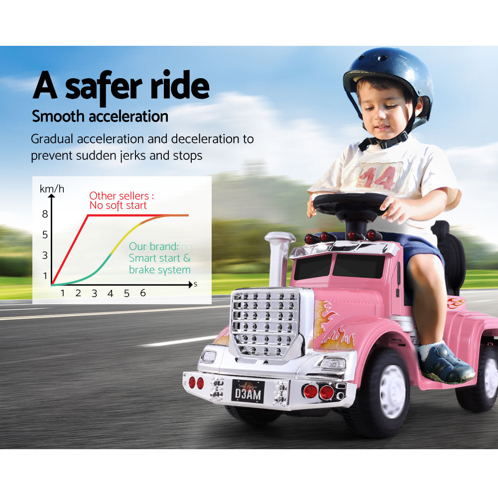 Rigo 6V Kids Electric Ride On Truck Pink
