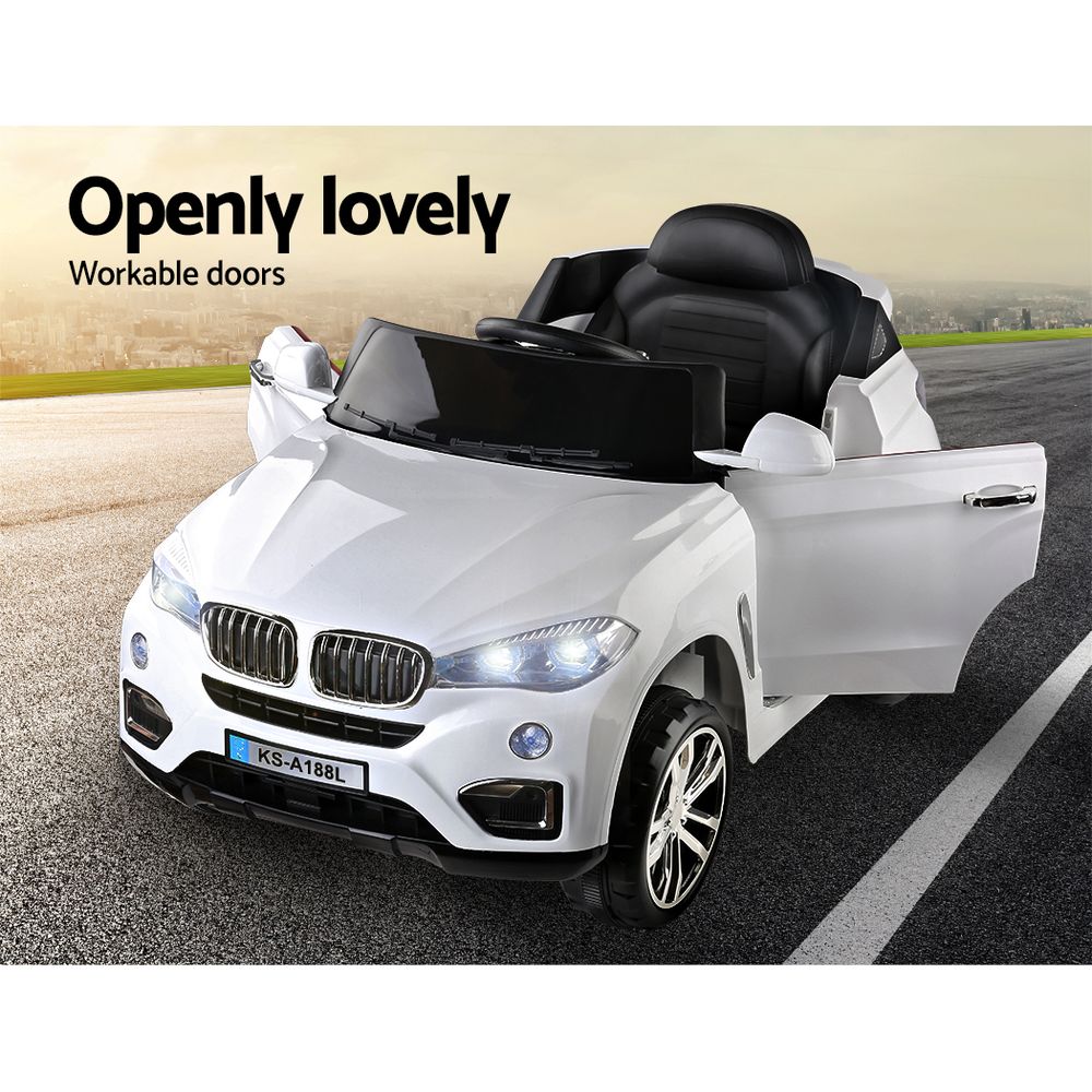 Rigo Kids Electric Ride-On SUV BMW X5-Inspired 6V White