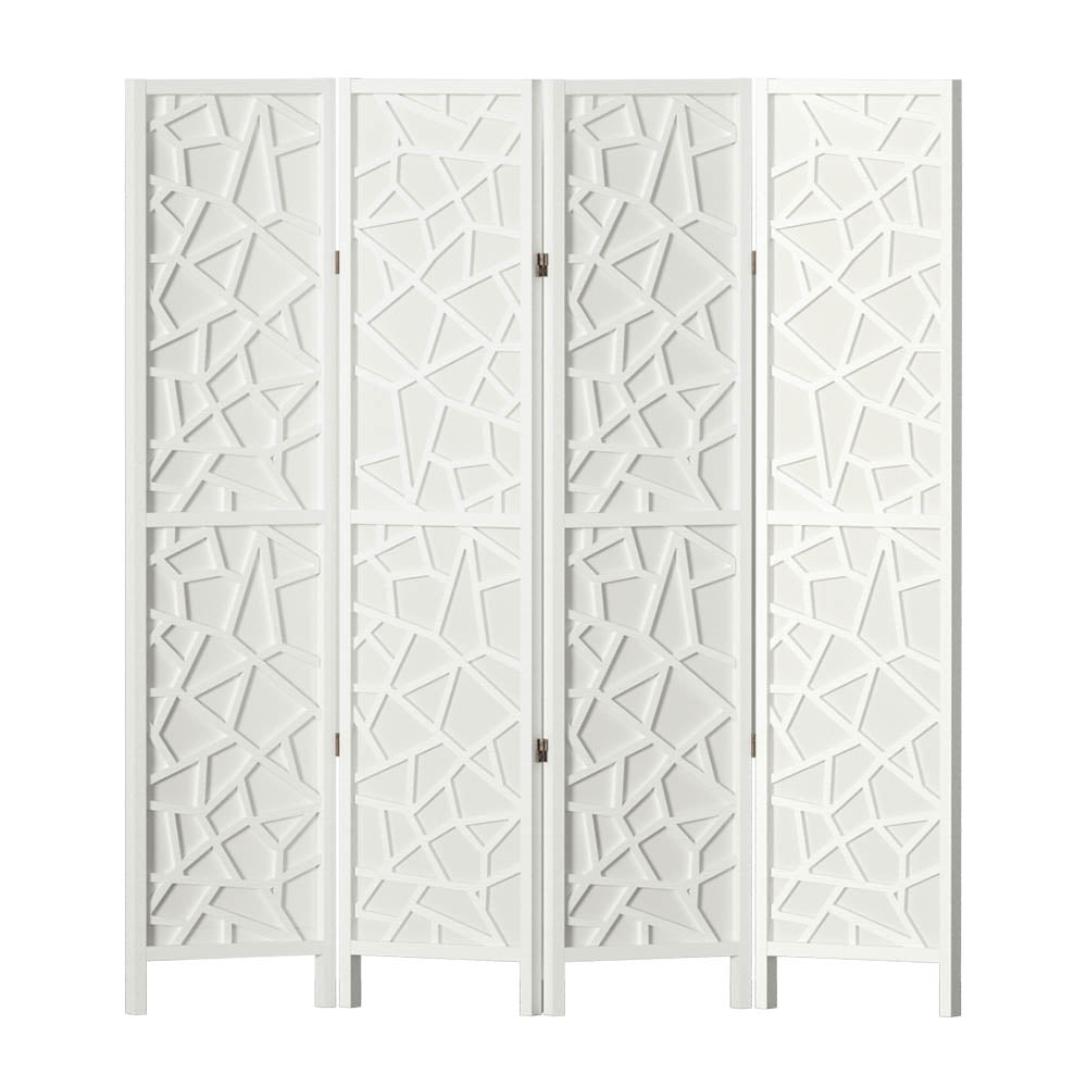 Clover 4-Panel Room Divider Screen White