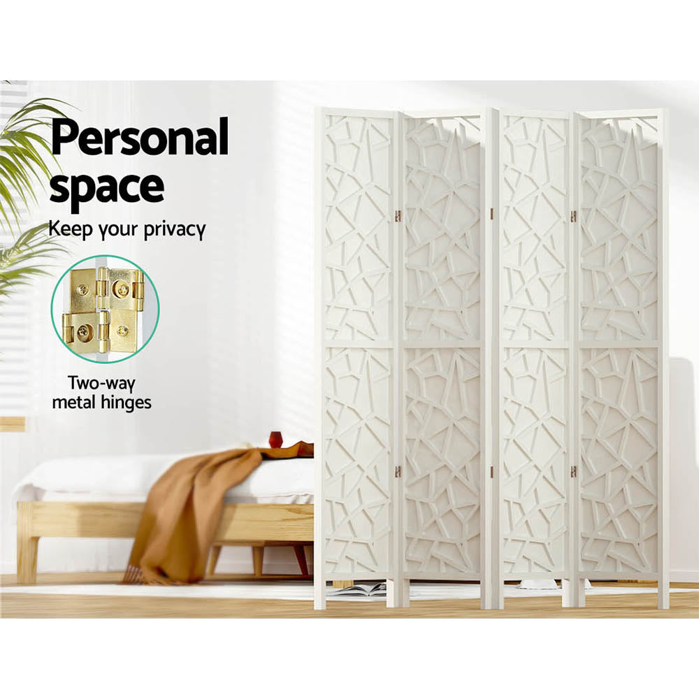 Clover 4-Panel Room Divider Screen White