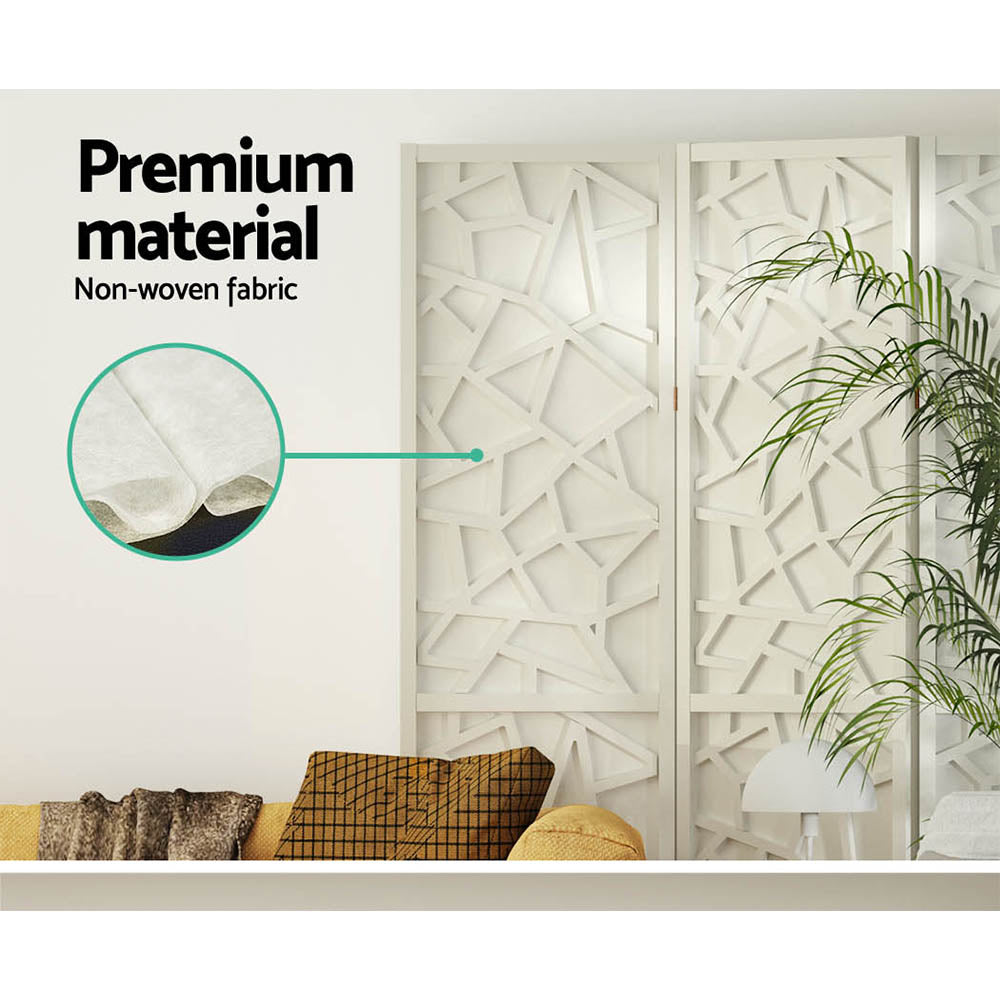 Clover 4-Panel Room Divider Screen White