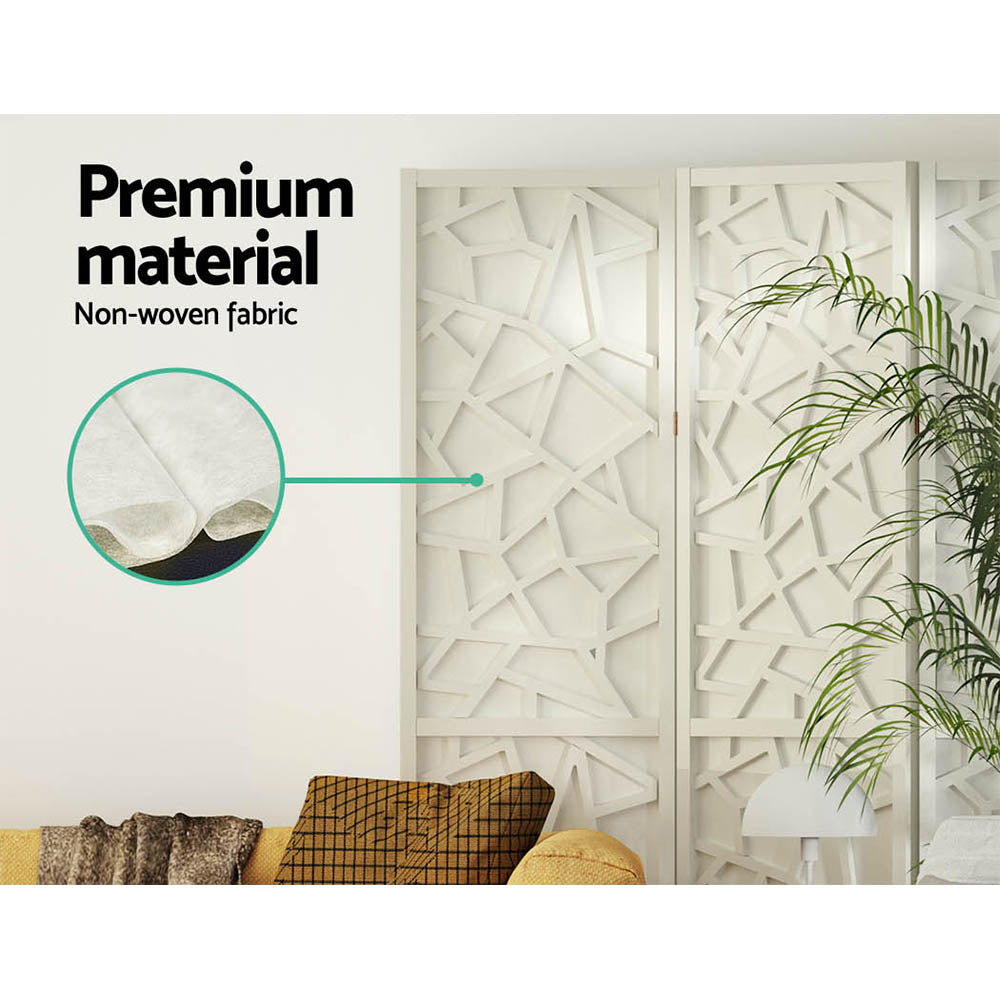 Clover 6-Panel Room Divider Screen White