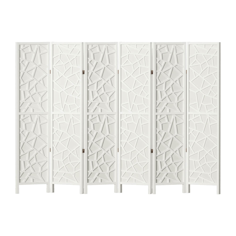 Clover 6-Panel Room Divider Screen White