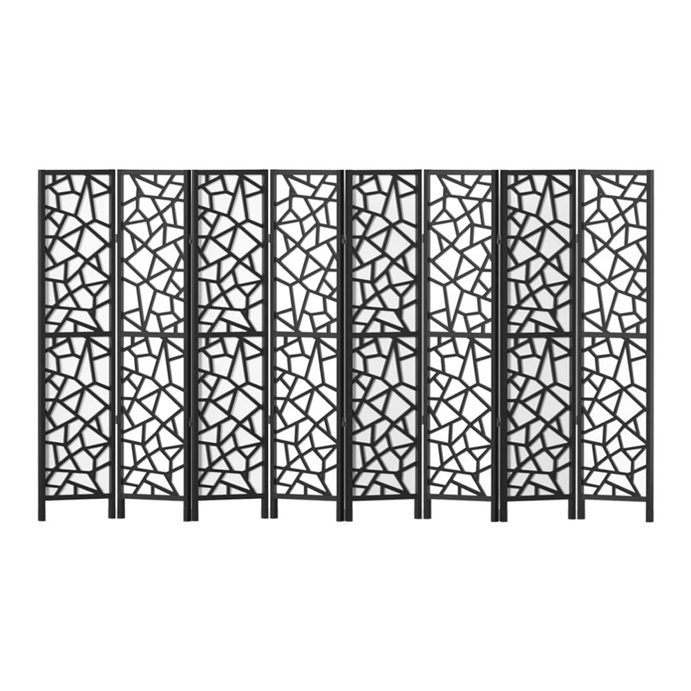 Clover 8-Panel Room Divider Screen Black 325x170cm