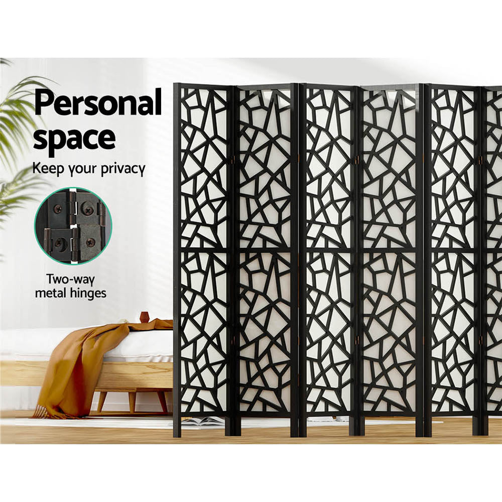 Clover 8-Panel Room Divider Screen Black 325x170cm